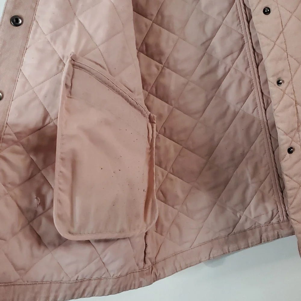 Joie Quilted Barn Jacket Size Small Preppy Utility Blush Pink - Picture 8 of 14